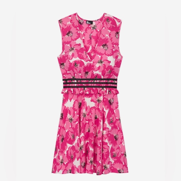the kooples pink silk dress The kooples lace inset floral silk mini dress